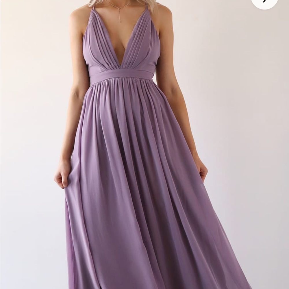 Lulus lavender long maxi dress, backless
